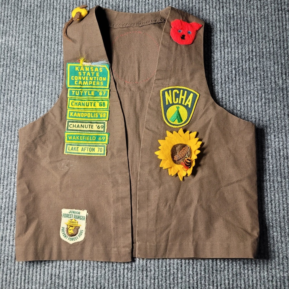NCHA National Campers & Hikers Association 70's Kids Vest Vintage